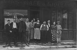 Delcampe - CAFE BISTROT MAISON SANCEY CARTE PHOTO  PATRONS CLIENTS 3 SCANS - Cafés