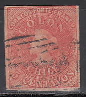 1856-66  Yvert Nº 5c, Carmin. - Chili