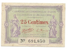 25 CENTIMES / CHAMBRE DE COMMERCE DE DIJON  1925 - Chambre De Commerce