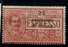 Italie Occupation - Italy - Italien Dalmatie Poste Exprès 1921 Y&T N°ODEX1 - Michel N°BDEM(?) * - 25cs25c V Emmanuel - Dalmatien