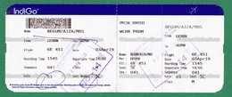 INDIGO 2019 - Used Boarding Pass With Request For Special Services And Advt. Of India Post At Back - As Scan - Carte D'imbarco