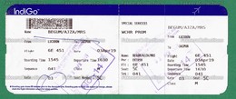 INDIGO 2019 - Used Boarding Pass With Request For Special Services And Advt. Of India Post At Back - As Scan - Tarjetas De Embarque