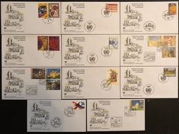 Nations Unies FDC - Premier Jour - Lot De 11 FDC - Thématique Série Ordinaire - 1999 à 2003 - Collections, Lots & Series