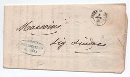 1857 - LETTRE EN FRANCHISE De L'INTENDENTE GENERALE DI NIZZA (COMTE DE NICE) - 1849-1876: Classic Period