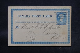 CANADA - Entier Postal Pour Londres En 1872 - L 28286 - 1860-1899 Règne De Victoria