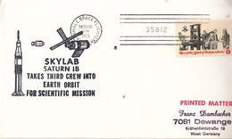 1973 USA  Space Station SKYLAB 4 Mission Launch  Commemorative Cover - Noord-Amerika