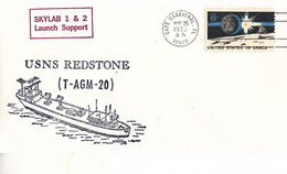 1973 USA  Space Station SKYLAB  Mission T-AGM-20 Redstone  Skylab Tracking Ship Commemorative Cover - América Del Norte