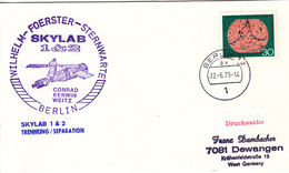 1973 German  Space Station SKYLAB-1&2 Mission Separation  Commemorative Cover - North  America