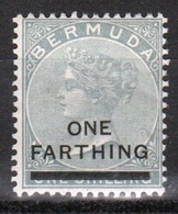 Bermuda Queen Victoria One Farthing Overprint On 1/-  Stamp From The 1901 Series. - Bermudas