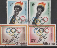 1960 ROME OLYMPIC USED STAMP SET FROM  GHANA/SPORTS /.OLYMPIC FLAME/ATHLETICS/MAP - Summer 1960: Rome