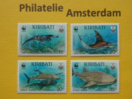 Kiribati 1991, WWF FAUNA MARINE LIFE FISH VISSEN MANTA WHALE SHARK: Mi 566-69, ** - Unused Stamps