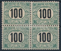 ** 1905 Portó 100f Négyestömb  (24.000) (felül Rövid Fogak / Short Perfs.) - Sonstige & Ohne Zuordnung