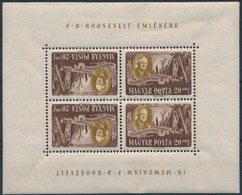 * 1947 Roosevelt 20f Fordított Képállású Kisív (törések / Creases) - Autres & Non Classés