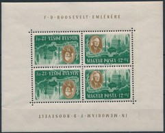 * 1947 Roosevelt 12f Fordított Képállású Kisív (törések / Creases) - Autres & Non Classés