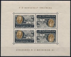 ** 1947 Roosevelt 70+70f Fordított Képállású Kisív - Sonstige & Ohne Zuordnung