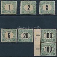 ** * 1903 Portó 1f - 6f, 20f, 100f Pár Utóbbi Postatiszta  (18.000) - Other & Unclassified