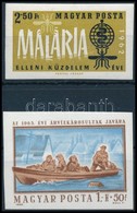 ** 1962 A Malária Elleni Küzdelem éve (I.) Vágott Bélyeg + 1965 Árvíz (III.) Vágott Bélyeg - Andere & Zonder Classificatie