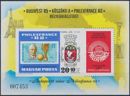 ** 1982 PHILEXFRANCE Vágott Blokk (3.500) - Andere & Zonder Classificatie