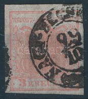 O 1850 3kr HP I. Rendkívül Vékony Papír, Lemezhibák / Silk Paper, Plate Flaws 'NAGY-BECSK(EREK)' - Other & Unclassified