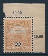 ** 1904 Turul 30f ívsarki Bélyeg, '2' Vízjelállás (5.000) (gumiráncok / Gum Creases) - Autres & Non Classés