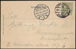 1903 Képeslap KIRÁLYHÁZA - BUDAPEST Vasúti Mozgóposta Bélyegzéssel / Postcard With Railway Cancellation - Andere & Zonder Classificatie
