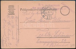 1916 Tábori Posta Levelezőlap 'FP 375 A' - Other & Unclassified