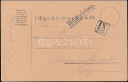 ~1918 Tábori Posta Levelezőlap / Field Postcard 'Weiterleiten' + 'IX 59' - Andere & Zonder Classificatie