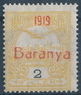 * Baranya I. 1919 2f Vörös Felülnyomással Próbanyomat, Garancia Nélkül (**22.000) - Andere & Zonder Classificatie