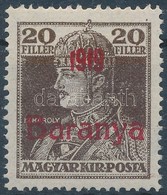 * Baranya I. 1919 Károly 20f Vörös Felülnyomással Próbanyomat, Garancia Nélkül (**22.000) - Sonstige & Ohne Zuordnung