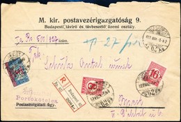 1927 Budapest Helyi Ajánlott Levél Portóköteles, Vegyes Portózással / Registered Local Cover With Postage Due - Andere & Zonder Classificatie