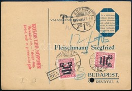 1934 Levelezőlap 2 X 12/50f Portóval, Az Egyik érvénytelenítve, Sopronból Budapestre, Kisegítő Portózva / Postcard With  - Sonstige & Ohne Zuordnung
