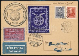 1937 Légi Levelezőlap Kalocsa-Budapest-Miskolc útvonalon, Levélzárókkal / Airmail Postcard - Andere & Zonder Classificatie
