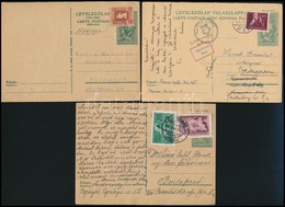 1947-1949 3 Db Háború Előtti Díjjegyes Levelezőlap (2 Válaszos) új Bélyegekkel Felhasználva - Autres & Non Classés