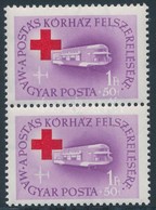 ** 1957 Postáskórház 1 Ft Négyestömb ,,folt Az 5-ösben' Tévnyomattal - Altri & Non Classificati