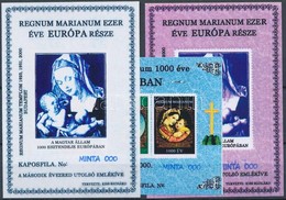 ** 2000/72, 74 Regnum Marianum 3 Klf Emlékív Színpróba Nyomat, MINTA, 000 Sorszámmal - Altri & Non Classificati