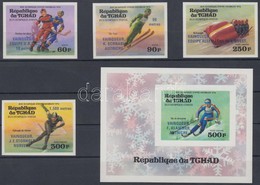 ** 1976 Téli Olimpiai éremgyőztesek Vágott Sor és Blokk / Mi 731-734 + Block 63 Imperforate - Altri & Non Classificati