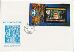 1982 A Sakk Nagymesterei - Bobby Fischer Aranyfóliás Vágott Blokk Mi 141 B FDC - Sonstige & Ohne Zuordnung