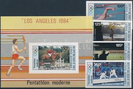 ** 1984 Los Angeles-i Olimpia Vágott Sor Mi 812-816 + Vágott Blokk 26 - Other & Unclassified