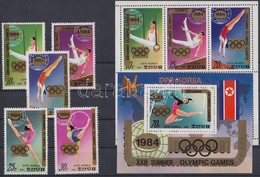 ** 1983 Nyári Olimpia, Los Angeles Sor Mi A2130-A 2134 + Kisív Mi A 2130-A 2135 + Blokk A 98 - Andere & Zonder Classificatie