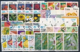 O 1967-1994 Virág Motívum 50 Db Klf Bélyeg, Közte Sorok Stecklapon - Sonstige & Ohne Zuordnung