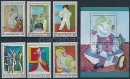 ** 1981 Picasso, Festmények Sor + Blokk,
Picasso, Paintings Set + Block
Mi 741 A -746 A +  Mi 125 A - Other & Unclassified