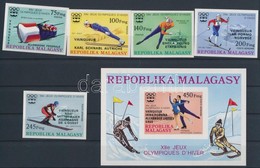 ** 1976 Olimpiai érmesek Vágott Sor Felülnyomással Mi 802-806 + Vágott Blokk 13 - Other & Unclassified