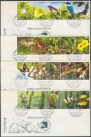 1989 Bélyegkiállítás; Állatok - Virágok Sor 4 ötöscsíkban Mi 318-337 4 Db FDC - Andere & Zonder Classificatie