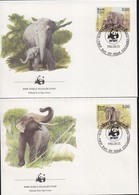 1986 WWF Ceyloni Elefánt Sor Mi 753-756 4 FDC-n - Altri & Non Classificati