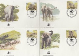 1986 WWF: Elefánt Sor Mi 753-756 4 Db FDC-n - Autres & Non Classés