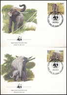 1986 WWF: Elefántok Sor 4 Db FDC-n Mi 753-756 - Sonstige & Ohne Zuordnung