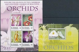 ** 2007 Orchideák Kisív Mi 6366-6369 + Blokk Mi 676 - Autres & Non Classés