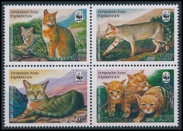 ** 2002 WWF Dzsungelmacskák Négyestömb,
WWF Jungle Cats Block Of 4
Mi 208-211 - Altri & Non Classificati