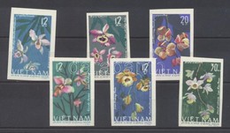 ** 1966 Orchideák Vágott Sor Mi 425U-430U - Sonstige & Ohne Zuordnung