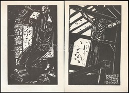 Váci András (1928-1989): Illusztrációk. 6 Db Linómetszet, Papír, Jelzés Nélkül, 15,5×10 Cm - Andere & Zonder Classificatie